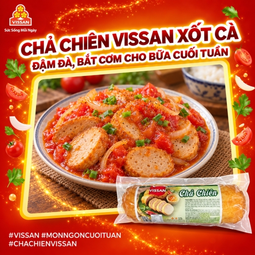 CHẢ CHIÊN VISSAN XỐT CÀ – ĐẬM ĐÀ, BẮT CƠM CHO BỮA CUỐI TUẦN
